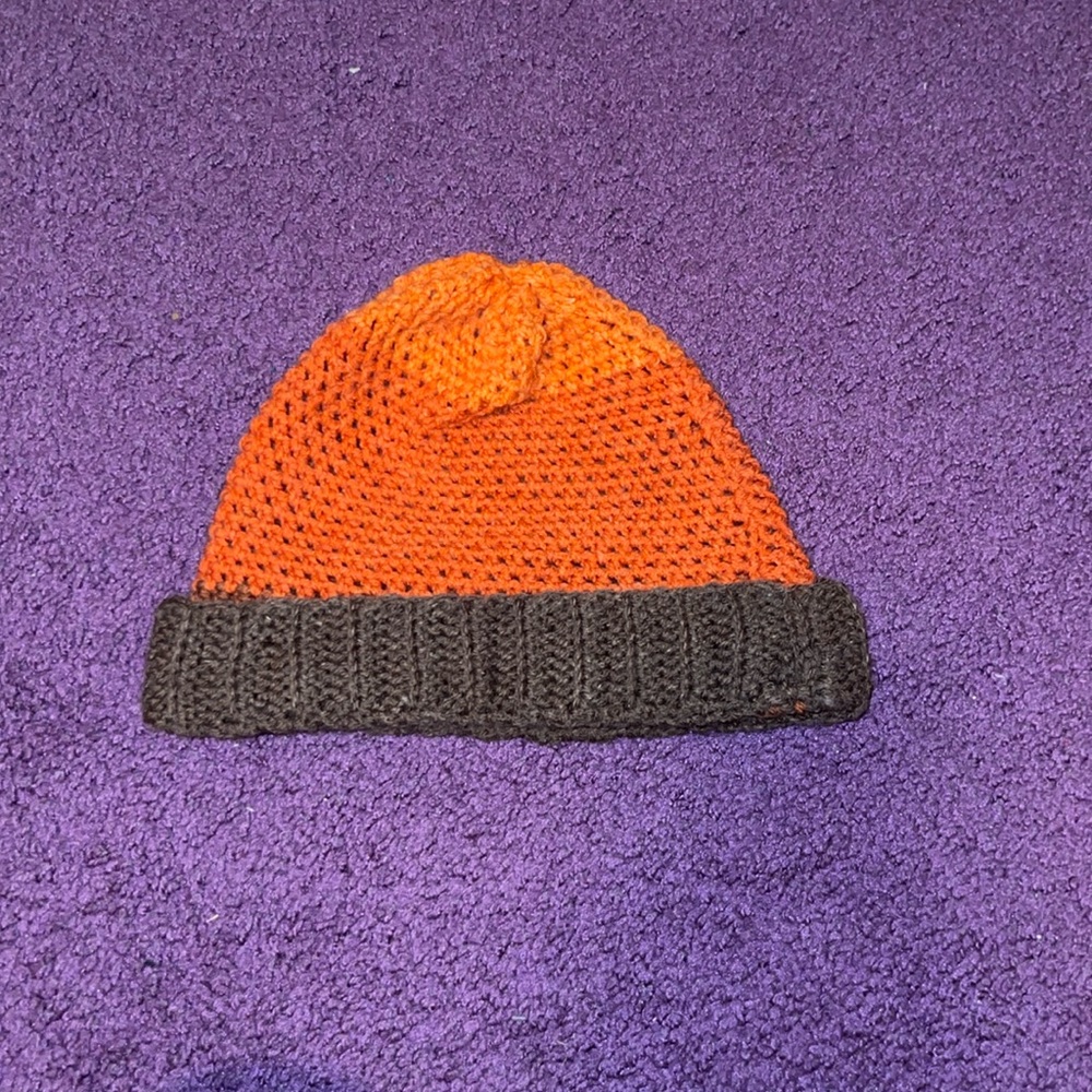 Homemade knitted beanie. Fitted for kids head